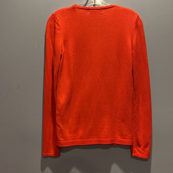 Calvin Klein Bright Coral Color Knit Sweater with Golden Zipper - Picture 3 of 7